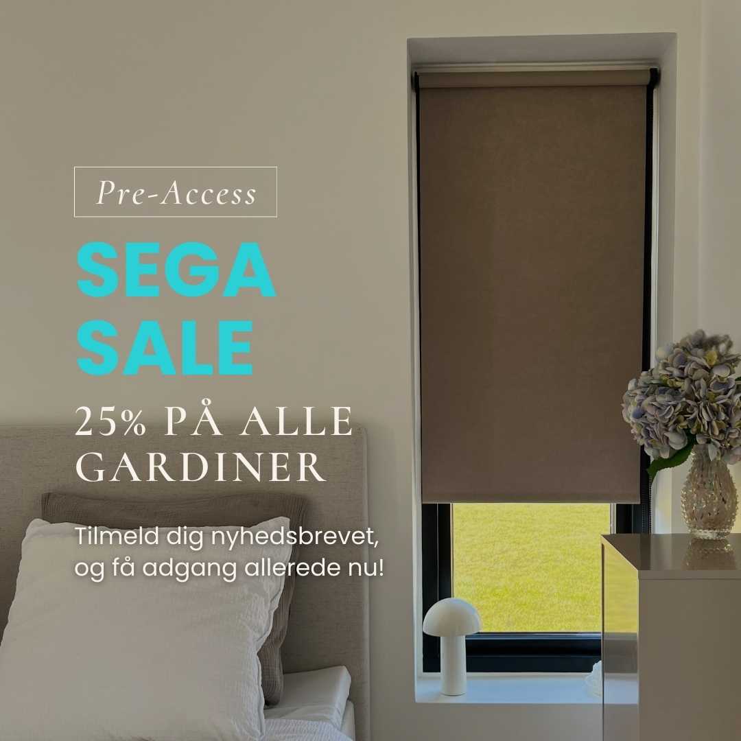 spar 25% på alle gardiner med pre-access